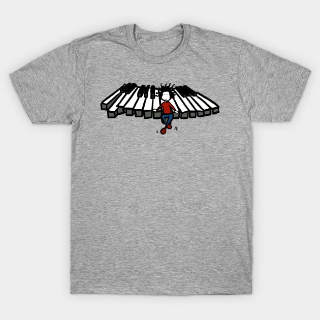 Flying piano 2 woman T-Shirt by Guastevi